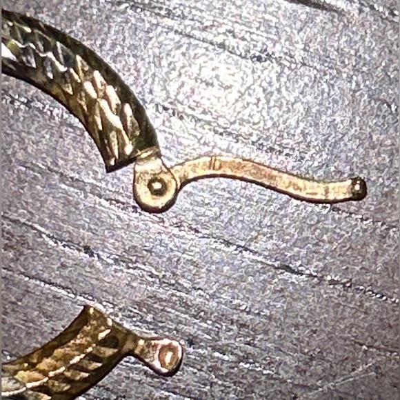 **FLASH SALE** 14K Gold Tri-color Earrings - Picture 6 of 7